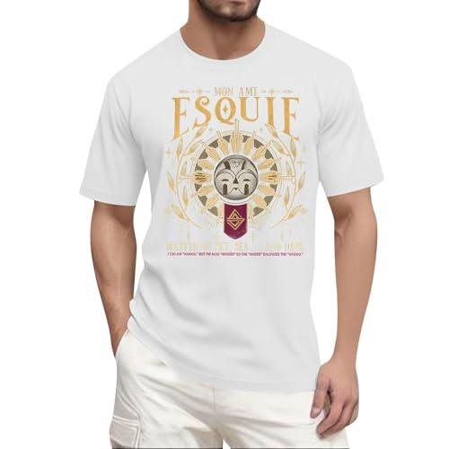 Image of Unisex Expedition 33 Merch Clair Obscur Expedition 33 Game Shirt Two Sided Printed Plus Size Top for Man Game Fans 01-White M