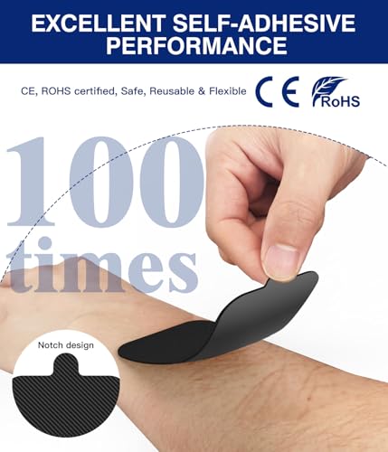 Image of 20 Pack Large TENS Unit Electrodes Pads,Upgraded Self-Adhesive Latex-Free Non-Irritating TENS Electrode Patches with Standard 3.5mm Snap-on Connector, Compatible with Belifu,Brilnurse, Black