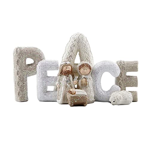 Krippenschmuck Heilige Familie Krippendekoration Nativity Scene Figures Hand Painted Nativity Scene Figure Figuren Harz Ornamente für Zuhause Schlafzimmer Cover