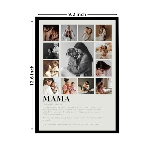Image of Customized Mothers Day Gift for your MAMA with 13 Pictures Collage print for Mother Gifts Photo Frame With Photo Upload, Birthday, Couple, Parents (8.9x12.8 Inch)