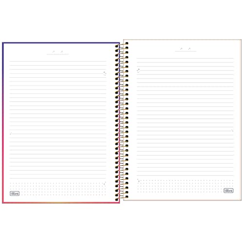 Caderno Espiral Capa Dura Universitário 1 Matéria Great 80 Folhas - Rosa e Roxo Escuro Degradê - Til