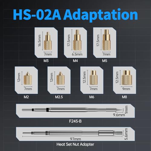 FNIRSI HS02A 100W Corded Heat Set Insert Tool Soldering Iron Kit 3S Heating - Image 4