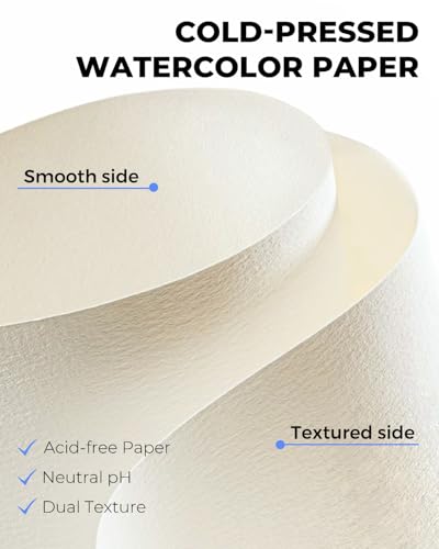 20-Sheet JusArt 9" x 12" Cold-Press Watercolor Paper Pad (140lb/300gsm, Sky or Light Blue Cover) $3.99 + Free Shipping w/ Prime or on $35+ + 50% Of... - image 3