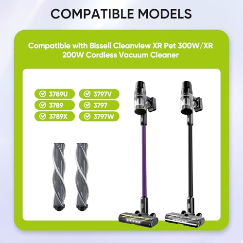 Image of 2pack Replacement Brush Roll Compatible with Bissell Cleanview XR 200W / Cleanview XR Pet 300W / Powerlifter Turbo Cordless Stick Vacuum Cleaner 3789U, 3789X, 3789, 3797V, 3797W, 3797