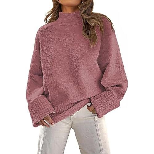Fall Sweaters for Women 2024 Oversized Turtleneck Pullovers Fuzzy Knit Sweater Tops Loose Warm Tops Trendy Outfits