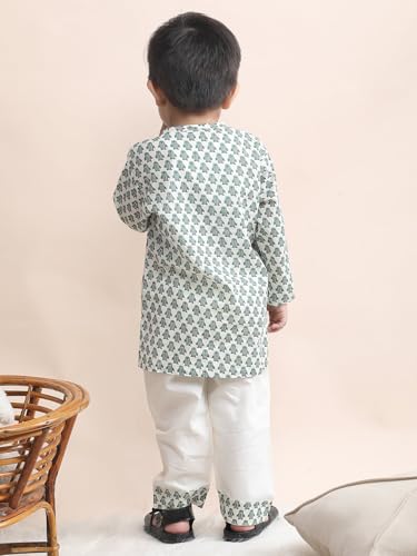 Image of POLKA TOTS Premium Cotton Night Wear for Boys & Girls | Traditional Kurta Pyjama Night Suit Set | Ultra-Soft & Breathable Nightwear for Toddlers & Baby | Kids Night Dress from Newborn to 8 Years