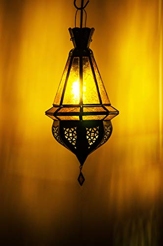 Orientalische Lampe Pendelleuchte Gelb Moulay 45cm E14 Lampenfassung | Marokkanische Design Hängeleuchte Leuchte aus… – Bild 6