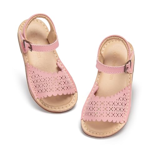 Image of THEE BRON Toddler Girls Vintage Open Toe Sandals Cushioned Comfy Summer Dress Shoes
