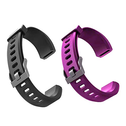 Bcameyls Bands Replacement for Veryfitpro ID115Plus HR Series, Black+Purple
