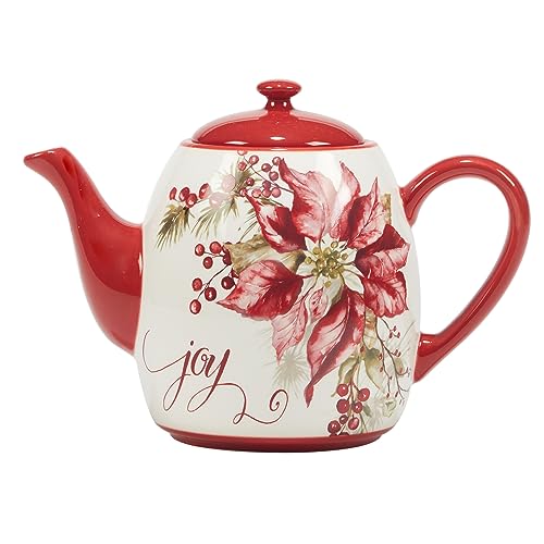 Certified International Winters Joy Teapot 40 oz, Multicolor