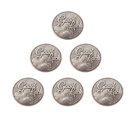 6PCSLucky Coins Bring Good Luck to People, Good Luck Gifts for Friends and Relatives, Good Luck Charms for Men Good Luck to You