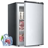FREE VILLAGE Upright Freezer - 3.0 Cu.ft Small Upright Freezer with -4°F to 6.8°F, Energy-Efficient, 7 Adjustable Temperatures for Medium Homes & Apartments, Offices, Silver