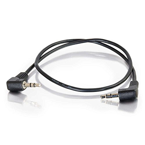 Cable de extensión audio 3.5mm ángulo recto macho a macho 1.5 pies miniatura 2