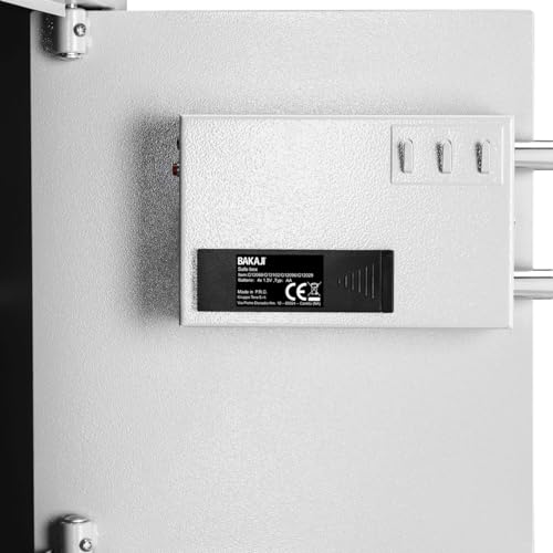 Bakaji Cassaforte Elettronica Di Sicurezza Con Box Batteria Esterno, Cassetta Porta Valori E Documenti Antiscasso Per Casa, Hotel, Armadio A Muro Parete O Indipendente, 40 X 35 X 40 Cm (Grigio) - 9
