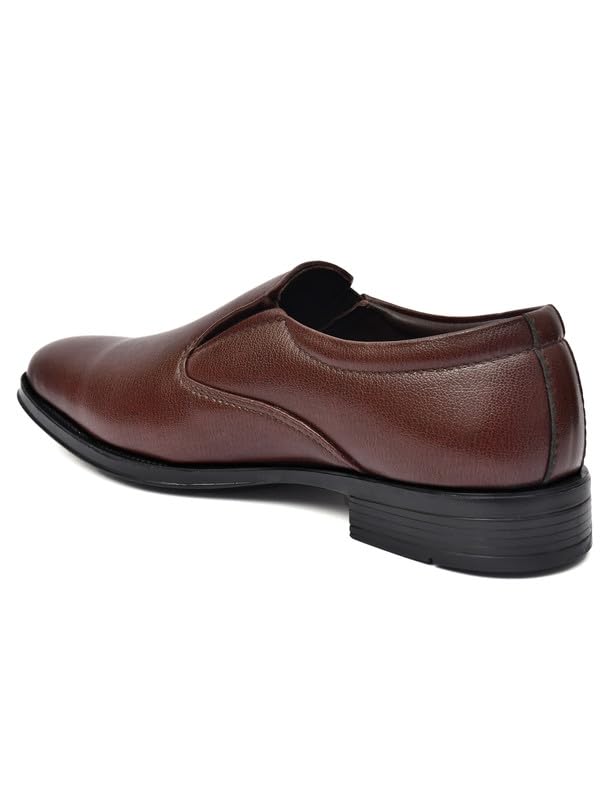 Image of WUSQA Enterprises Men's Leather Formal Shoes | Classic Pull-On Dress Shoes for Office, Business, Party & Wedding | Durable & Comfortable Footwear