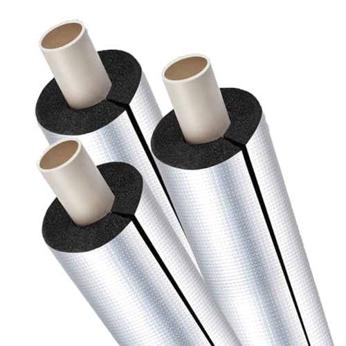 Tuyaux de Mousse antigel ,Tuyau D'isolation ,ID 16/22/27/34/43/48/62/76MM,Semi-fendue Manchon Isolant avec Papier D'aluminium Résistant À L'eau pour Tuyau d'eau De Chauffage Climatisation(16mm x 10mm