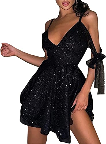Robe de soirée à paillettes noire : Coupe dos nu moulante anti-complexes
