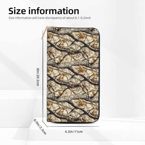 Wallet Women - Retro Branches Print Leather Wallet Large Capacity Bifold Long Ladies Wallets With Zipper2