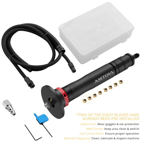 AMTOVL Outil de chanfrein pneumatique pour ébavurage du métal 60 000 tr/min réglable 0,1 à 0,9 mm, machine à chanfreiner à air de type C pour acier, tuyau, soudage, bricolage – vue 7