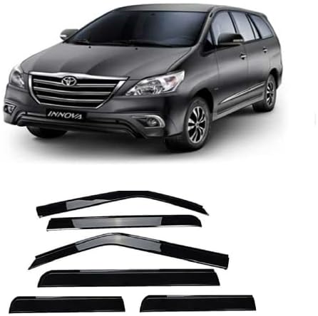 Empica Plastic Car Window Door Visor Rain Guard Side Wind Deflector Compatible with Toyota Innova Old (Set of 6)