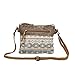 Myra Bag Floral Upcycled Canvas & Cowhide Leather Small Crossbody Bag S-1219