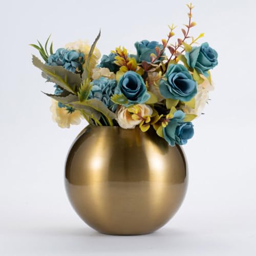 Jarrón decoración creativa dorado para flores secas y centro de mesa DIY 7