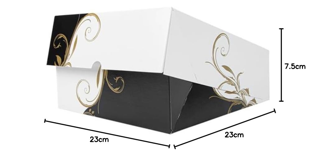 García di Pou 204.70 Scatole pasticceria con finestra 275 g/m2, 23 x 23 x 7.5 cm, set da 50, Bianco