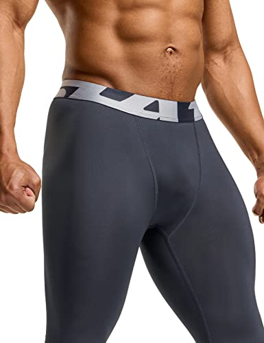 Tsla Men's Compression Pants, Cool Dry Athletic Workout Running Tights Leggings With Pocket/Non-Pocket, 3Pack Cool Dry Pants Black/Charcoal/White, Small #TOP2