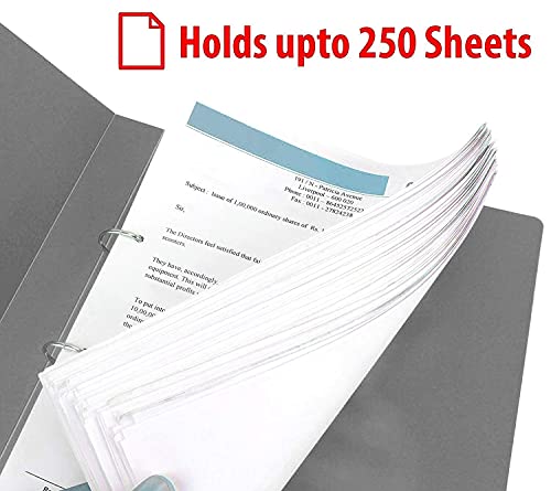 Image of Plastic File Folder 2D Ring Binder F /S Legal Size Tough & Durable Ring Binder Box Board File Grey - 4