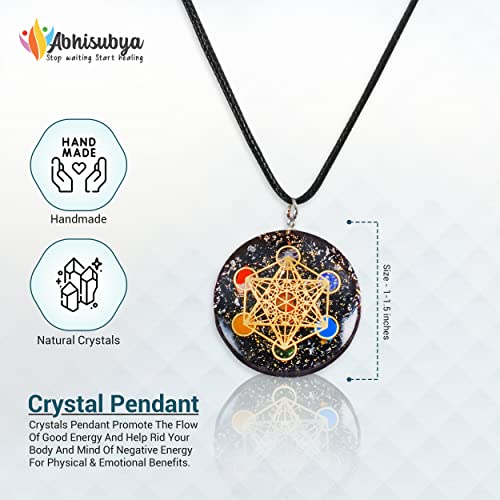 Crystal Necklace - Black Tourmaline Stone - Orgonite Pendant - Handmade Necklaces - Metatron Merkaba Sacred Geometry - Crystal Necklaces For Women - Crystal Gifts #TOP2