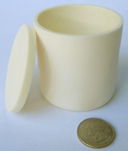 60mm OD x 60mm Height Cylindrical Alumina Crucible Sample Holders w/Lid