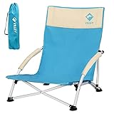 VILLEY アウトドアチェア あぐらチェア ローチェア キャンプ椅子 ロースタイル 折りたたみ イージーチェア 超軽量 コンパクト 耐荷重110kg ハイバック ガーデン お釣り 登山 フィールド 運動会 収納袋付属 ブルー