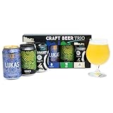 Craft Beer Gifts for Men, Premium Beer Gift Set - 3x 330ml Magic Rock Saucery Session IPA, Yu Lu Session Pale Ale, Lukas Helles Lager & Glass - Alcohol Gift for Men, Dad Birthday Gifts, Fathers Day