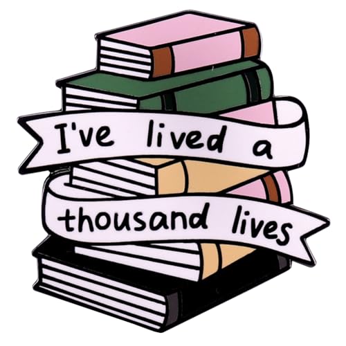 Image of I've Lived a Thousand Lives Enamel Brooch Book Enamel Pin Cartoon Metal Badge Lapel Pin Women's Backpack Pin for Clothing Bag Jacket