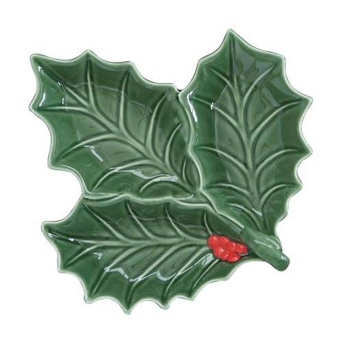 Easy Life Servierschale HOLLY & BERRIES 3 Fächer 20 x 20 cm aus Porzellan in Geschenkbox
