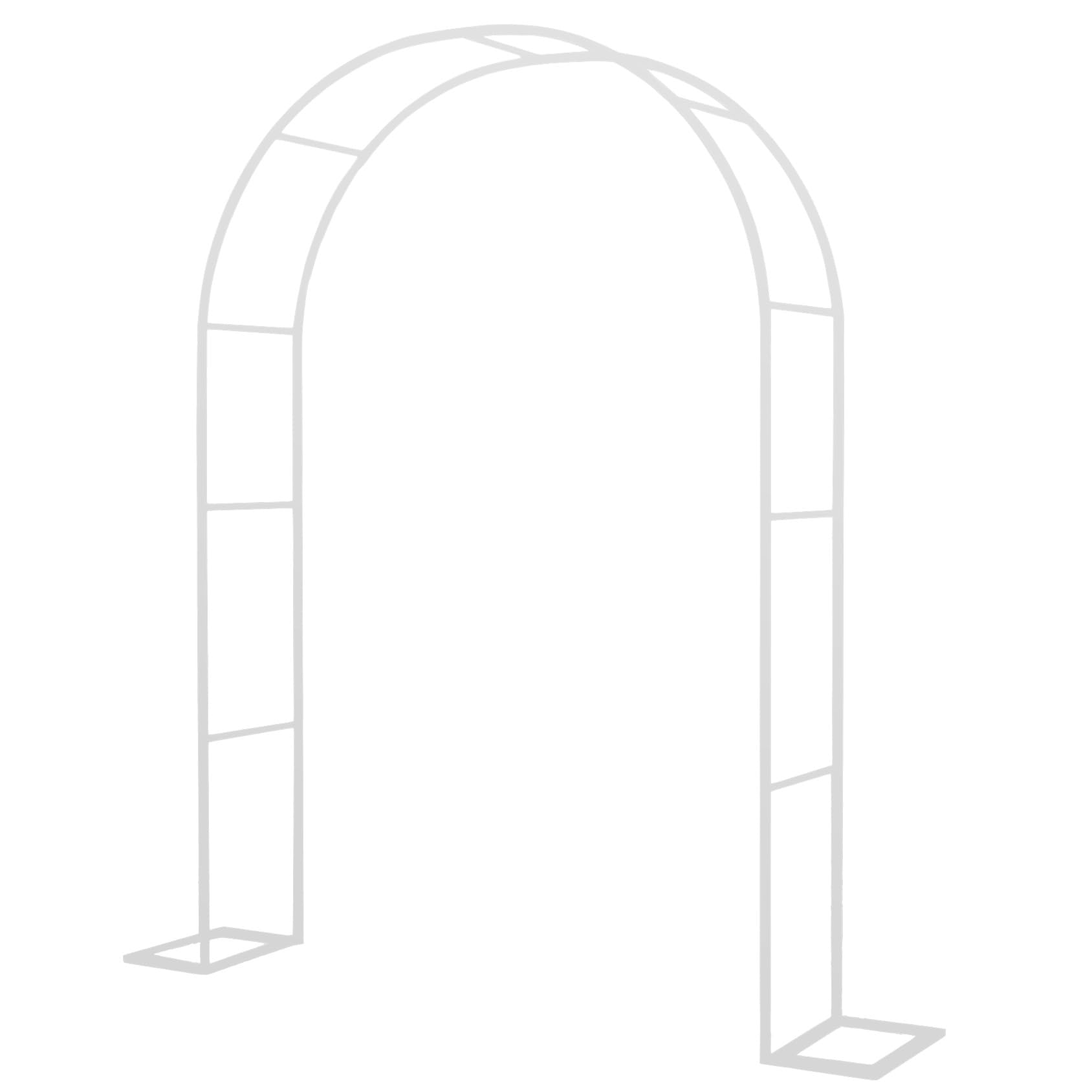 Rose Arch Pergola, Wide 120cm 140cm 180cm 200cm 240cm 280cm 300cm 350cm Metal Arbour Trellis Archway For Climbing Plants, Decorative Wedding Arch(Color:White,Size:1.4m*2.3m*25cm)
