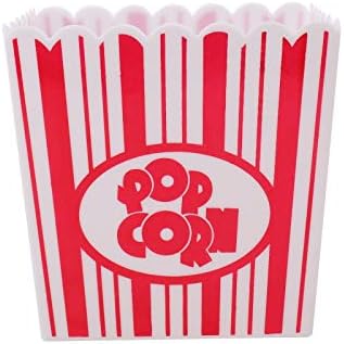 Tebery 30 Pack Plastic Open-Top Popcorn Boxes Reusable Popcorn Containers Bucket Tub, 9.5cm