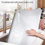 L-Shape 304 Stainless Steel Cutting Board, 40*50cm/15.7*19.7in, 40*60cm/15.7*23.6in, Kitchen Pastry Board, Chopping Board, Metal Cutting Board
