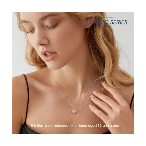 Beam & Bask Adult Daughter Necklace from Mom Dad, Birthday Wedding Graduation Pendant for Daughter from Mother Father, Silver Moissanite Jewelry for Her - Image 3