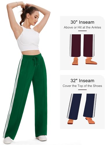 Tapata Short Women's 26" Inseam Sweatpants Open Bottom Workout Track Pants Zipper Pockets Lightweight Soft Joggers, Green, L - image 9