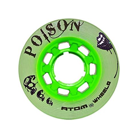 ATOM WHEELS - Poison - Indoor, Outdoor - 1 Pack - 4 Wheels / 62mm x 38mm / Color: Green Cover