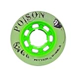 ATOM WHEELS - Poison - Indoor, Outdoor - 2 Packs - 8 Wheels / 62mm x 38mm / Color: Green