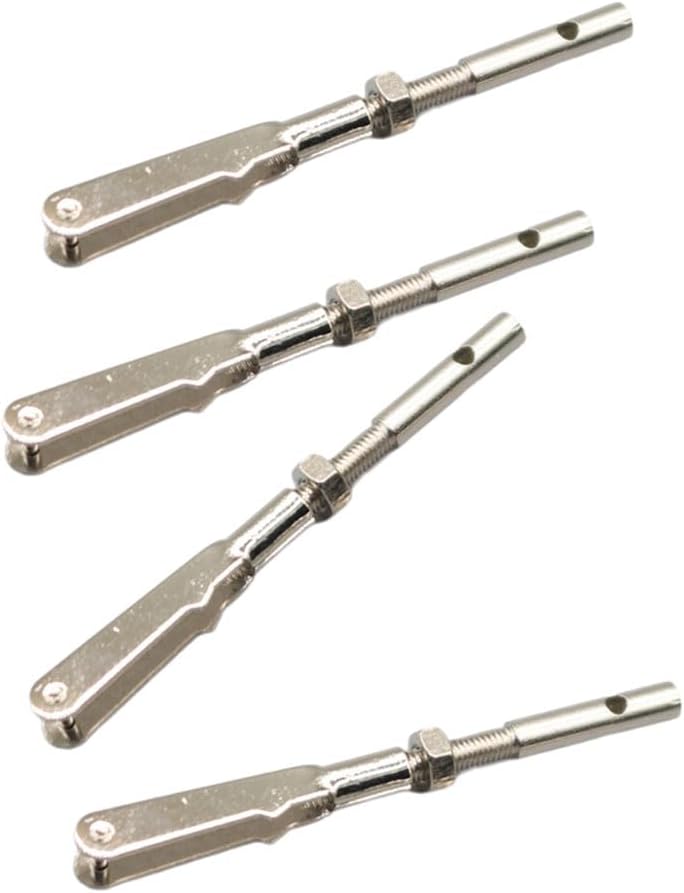4PCS RC Airplane Metal Clevis with Connecting Rod Push Rod Shaft and Nuts for DIY RC Plane Fixed Wing Parts Model Plane Aircraft Connection Accessories (M2 Thread)