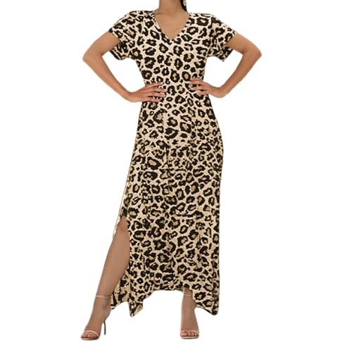 Robe de plage décontractée léopard pour les vacances au soleil