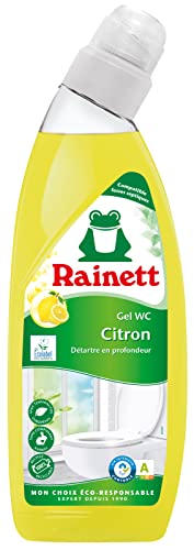 RAINETT – Detergente per WC al limone – Formula Gel – Pulisce & fa brillare – elimina i cattivi odori, anticalcare e antitartaro, flacone 100% riciclabile e riciclabile, Ecolabel, 750 ml