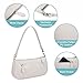 Loiral Shoulder Bags for Women, Retro Classic Tote HandBag Crocodile Pattern Clutch Mini Purse with Zipper Closure, White