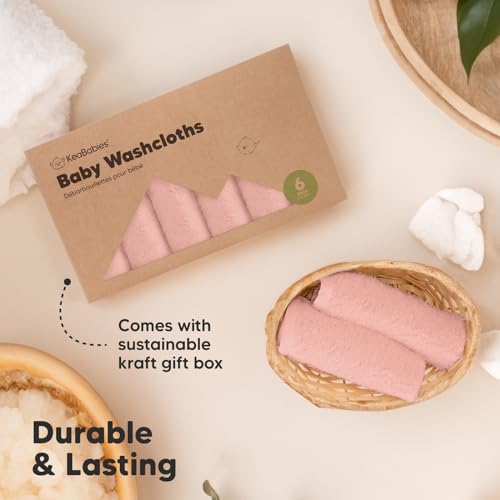 Image of Baby Washcloth - Bamboo Washcloths Towel - Soft Baby Washcloth - Face Towel for Baby, Adult and Infant - Baby Towels (Blush Pink)