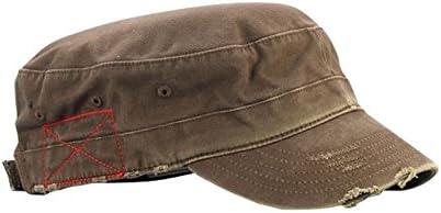 Mega Cap Cotton Distressed Washed Cadet Cap (Brown)