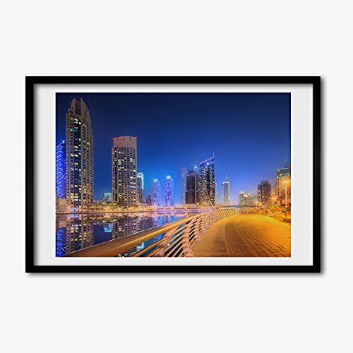Peinture 60x40 cm de Dubai sous cadre bois Tulup pour masquer un mur vide
