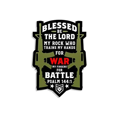 PatchOps Psalm 144:1 Blessed Be The Lord My Rock Who Trains My Hands for War Vinyl Decal Sticker Cover